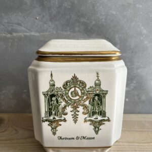 Fortnum Mason White and Green Tea Caddy Pottery